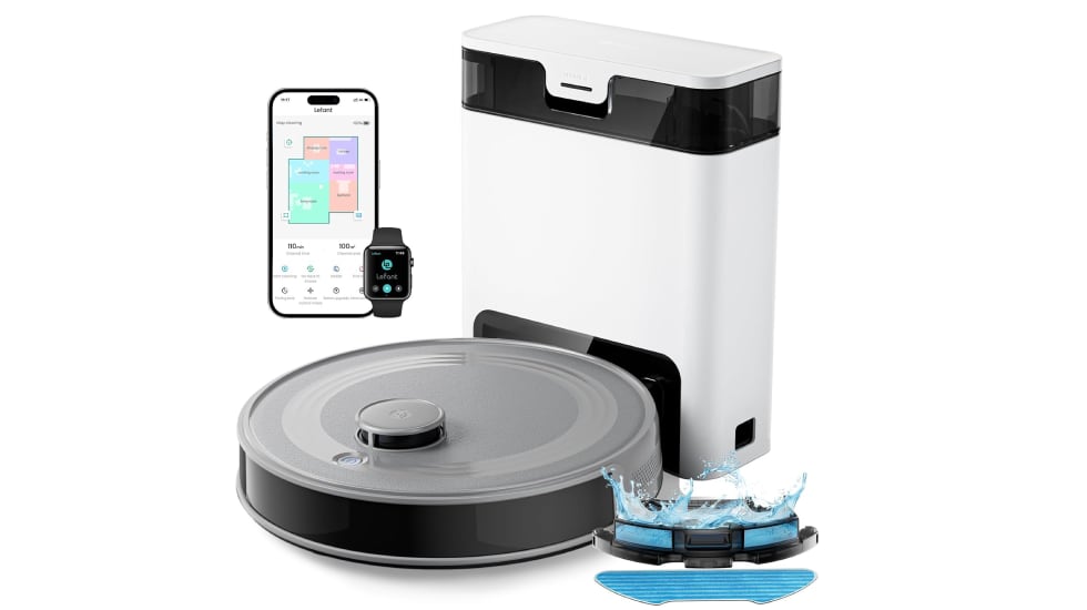 Robot aspirador y friegasuelos con sistema de autovaciado, de Lefant.