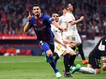 El Barça goleja el Sevilla a la final de la Copa del Rei.