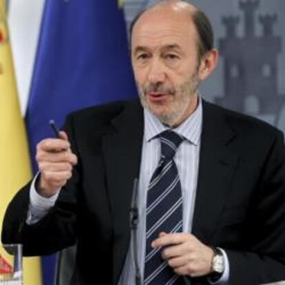 El vicepresidente primero y ministro de Interior, Alfredo Pérez Rubalcaba