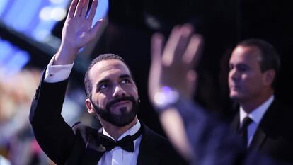 Nayib Bukele en el Gimnasio Nacional José Adolfo Pineda en San Salvador, en 2023.