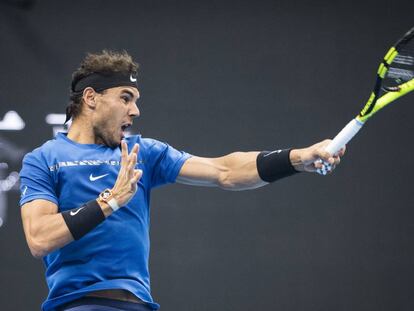 Rafael Nadal durante el partido ante Grigor Dimitrov en Pekín.