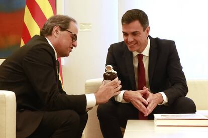 Quim Torra i Pedro Sánchez a la Moncloa.