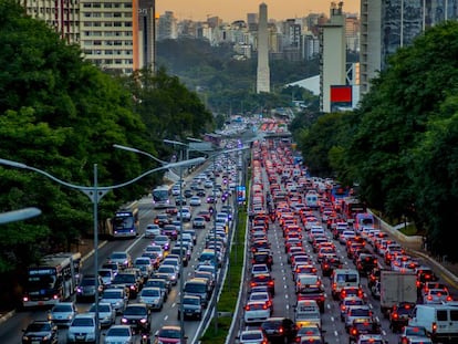 Atasco en la zona sur de S&atilde;o Paulo (Brasil).