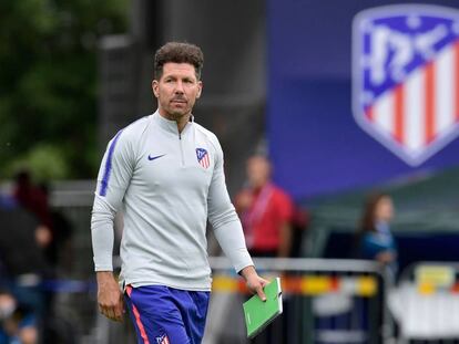 Simeone durante el entrenamiento en Estonia.