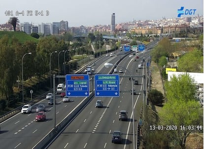 Kilómetro 5 en sentido decreciente de la A-4 en Madrid. DGT