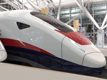 Trenes de alta velocidad de Talgo pintados para el mercado británico.