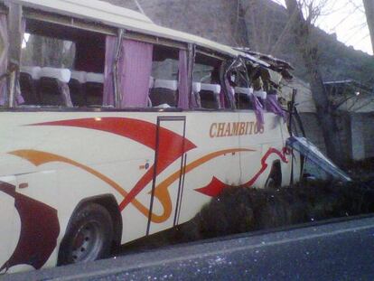 Estado en el que ha quedado el autobús escolar