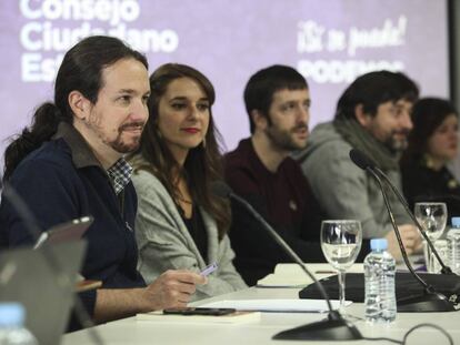 La última reunión del Consejo Ciudadano Estatal de Podemos con Pablo Iglesias a la cabeza.