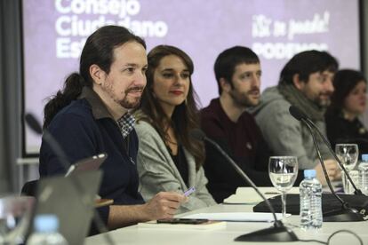 La última reunión del Consejo Ciudadano Estatal de Podemos con Pablo Iglesias a la cabeza.