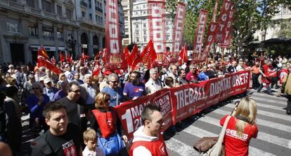 Manifestación del Primero de Mayo en Valencia