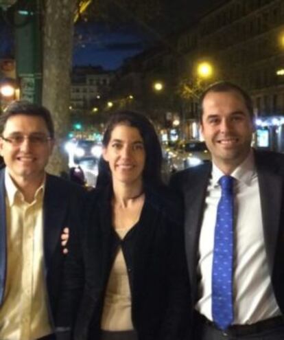 Tomás Marcos, junto a Marta Marbán e Ignacio Aguado, también diputados autonómicos de Ciudadanos por Madrid.