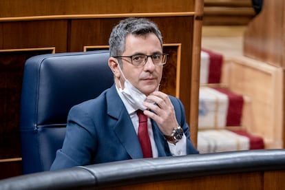 El ministro de la Presidencia, Félix Bolaños, en el Congreso de los Diputados el pasado 2 de diciembre.
