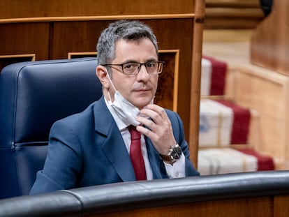 El ministro de la Presidencia, Félix Bolaños, en el Congreso de los Diputados el pasado 2 de diciembre.