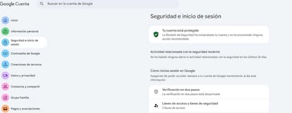 Opciones de seguridad que ofrecer Google