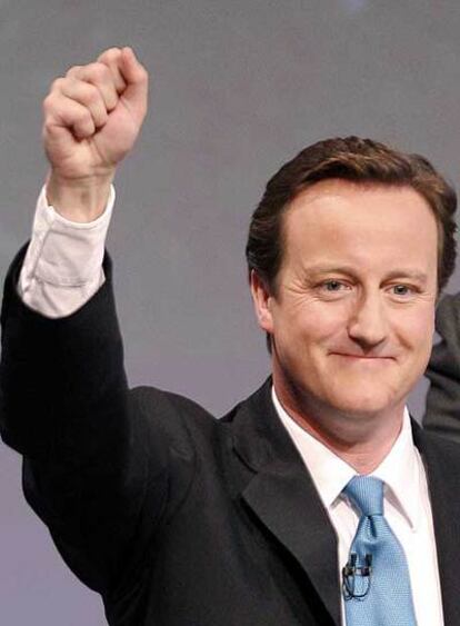 David Cameron, líder del Partido Conservador británico, al finalizar su discurso en la conferencia anual.
