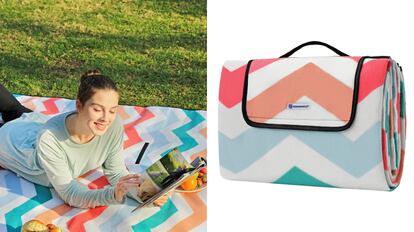 Este tipo de manta para pícnic está confeccionada en franela y se vende en dos tamaños.