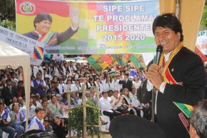 Evo Morales, en un evento en el municipio de Sipe Sipe