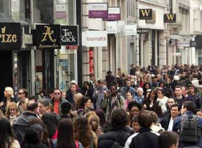 Tramo de Oxford Street, en pleno centro comercial de Londres.