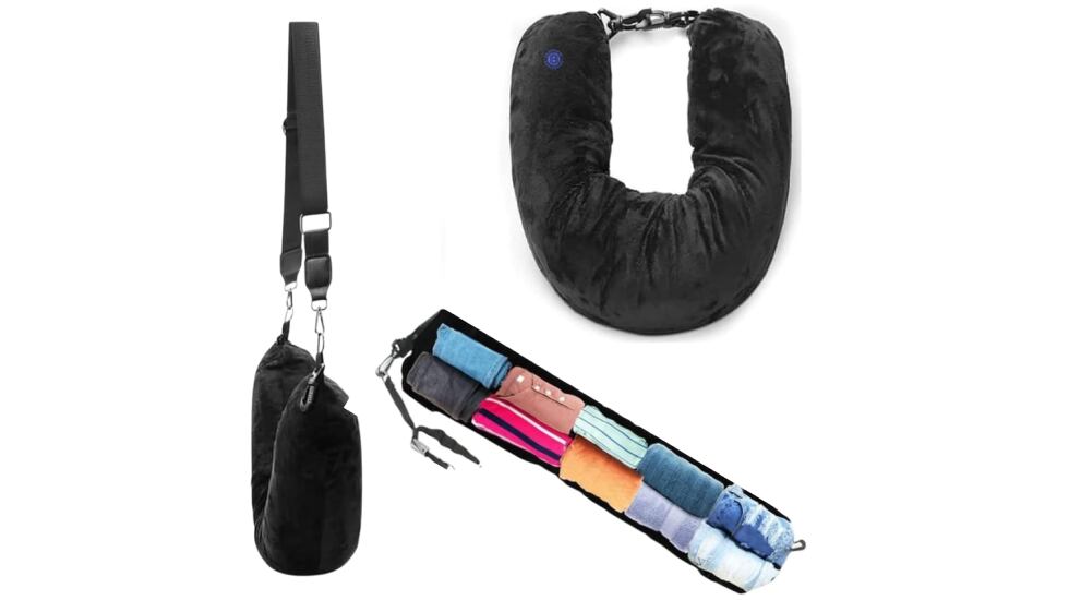 Almohada de viaje para almacenar ropa.