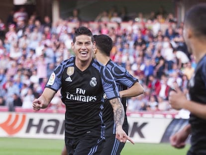 James celebra el primer gol. 