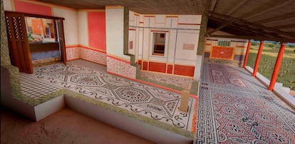 Recreación digital de una de las entradas de la villa romana de Antequera.