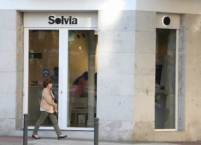 Una oficina de la inmobiliaria Solvia en la calle Alcalá de Madrid.