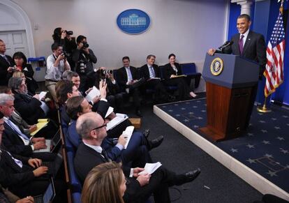 El presidente Barack Obama celebra hoy su primera rueda de prensa de este año.