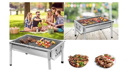 Barbacoa compacta y portátil de acero inoxidable 430