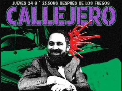 El cartel repartido durante las fiestas de Bilbao en el que aparece el líder de Vox, Santiago Abascal, con un tiro en la nuca.