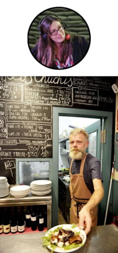 Scott Preston, el cocinero y copropietario de Los Chuchis. En la foto redonda, Anne-Françoise Raskin.