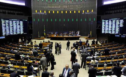 O Plenário da Câmara dos Deputados, em Brasília.
