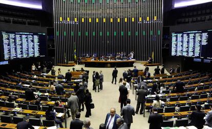 O Plenário da Câmara dos Deputados, em Brasília. 
 
 