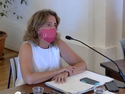 La vicepresidenta tercera y ministra para la Transición Ecológica y el Reto Demográfico, Teresa Ribera, en Menorca.