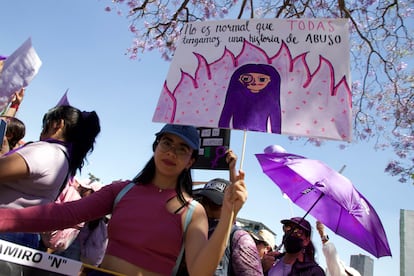 Los rostros de las mujeres que asistieron a la marcha. Abigaíl Romanillos, 21 años.