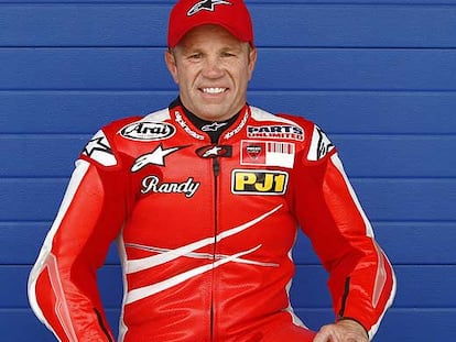 Randy Mamola, ayer en el circuito de Jerez.