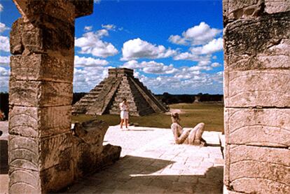 Las ruinas de Chichen Itzá, en Yucatán, una de las zonas que se promueven en el <b><i>stand</b></i> de México, en el pabellón número 6 de Fitur.