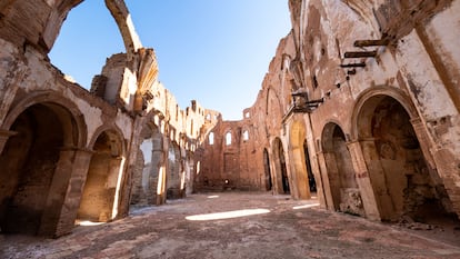 Ruinas de Belchite, pueblo devastado en la Batalla del Ebro, en el verano de 1937, durante la Guerra Civil.