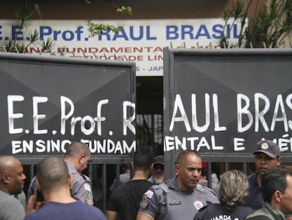 A Escola Estadual Raul Brasil, em Suzano, onde dois ex-alunos mataram cinco adolescentes e duas funcionárias.