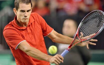 García López, en su partido contra Raonic.