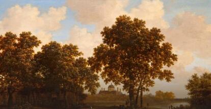'El bosque de La Haya con vistas al palacio Huis ten Bosch'.