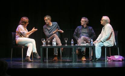 Montserrat Dom&iacute;nguez, Eduardo Madina, Jose Mar&iacute;a Lassalle y Juan Cruz, en el Festival E&ntilde;e.