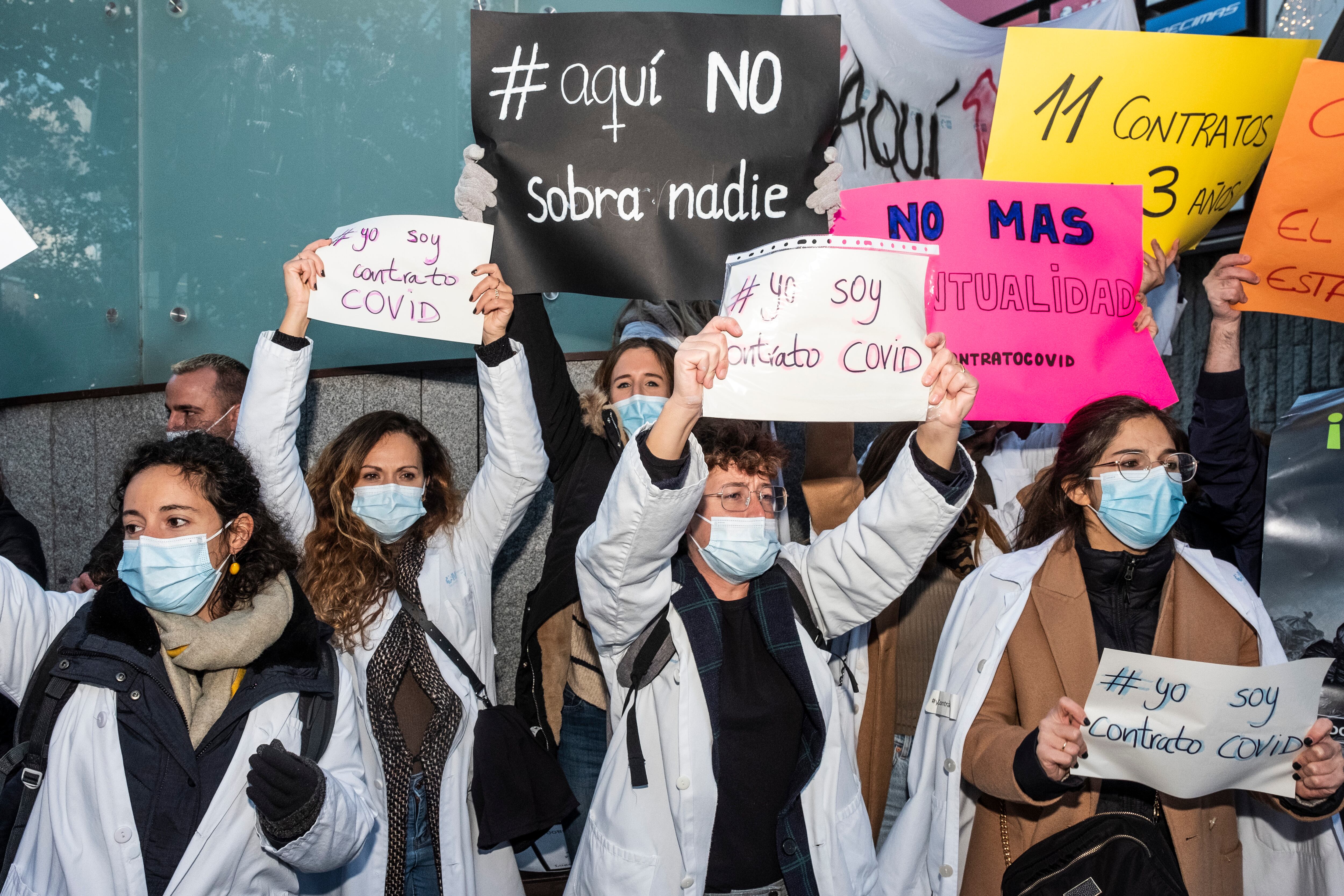 Concentración de sanitarios madrileños por los llamados 