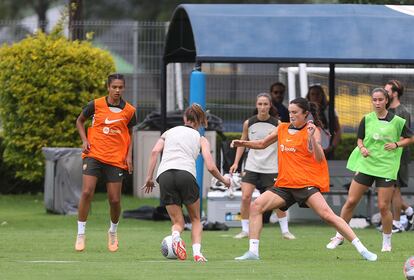 Entrenamiento de pretemporada del FC Barcelona.