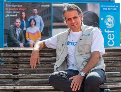 El presidente de Unicef en Madrid, Ignacio Domínguez Mateos, en la sede de la organización.