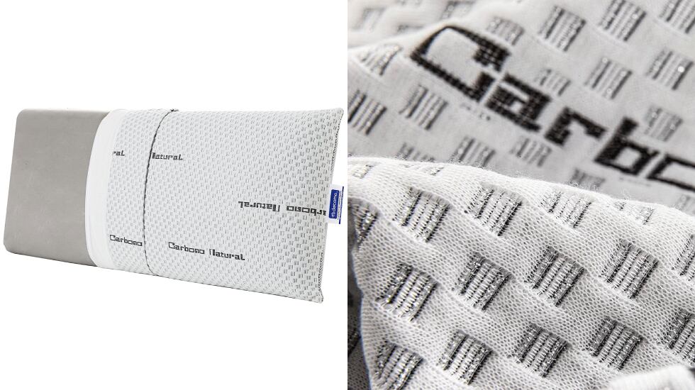 Detalle de la almohada de carbono activo con núcleo viscoelástico Todocama.