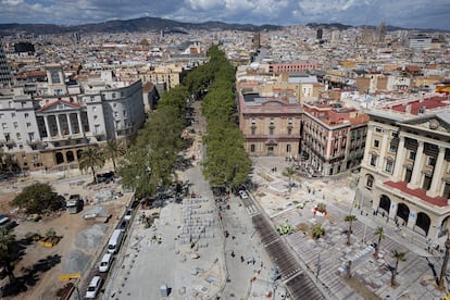 Obras de la Rambla en Barcelona