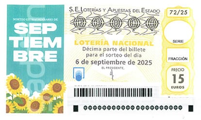 Décimo de Lotería Nacional del sábado 6 de septiembre de 2025