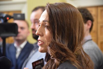 Jacinda Ardern durante la rueda de prensa para anunciar su Gobierno este martes.