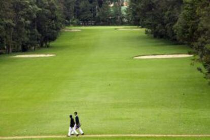 Campo del club de golf de Nuwara Eliya, en Sri Lanka.