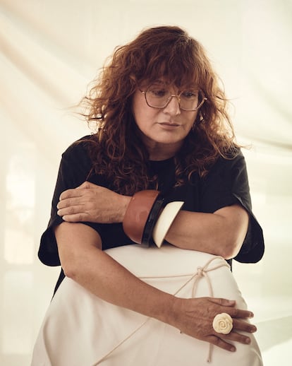 Isabel Coixet, durante la sesión de fotos en su casa en Barcelona.